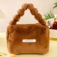 thumbnail image 4 of Makeup Bag for Women Fuzzy Cosmetic Pouch Travel Toiletry Organizer Bag, Cute Plush Furry Makeup Pouches Accessories Mini Tote Handbag Purse for Girls and Women, 4 of 7