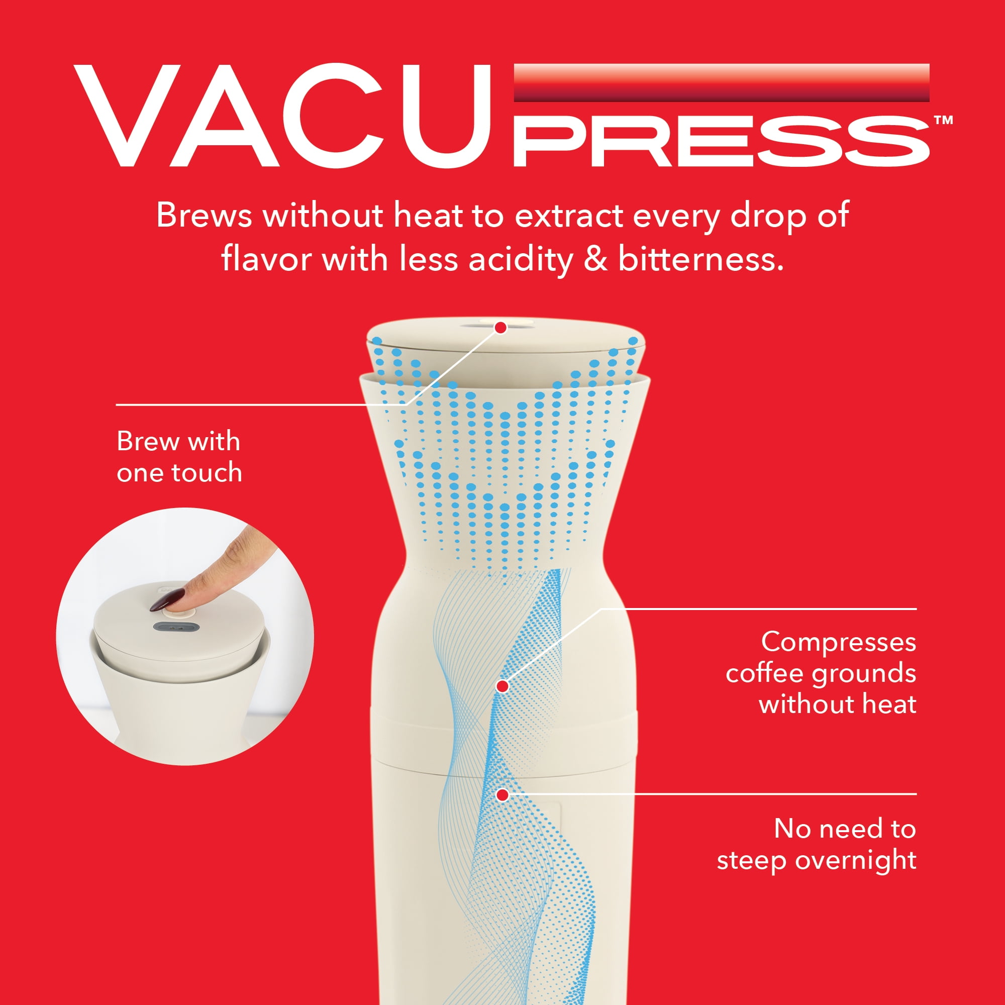 Dash Brew2Go Portable Cold Brew System, Single Serve, 10 Minute Brew, Rechargeable, with Travel Lid and Straw, Cream