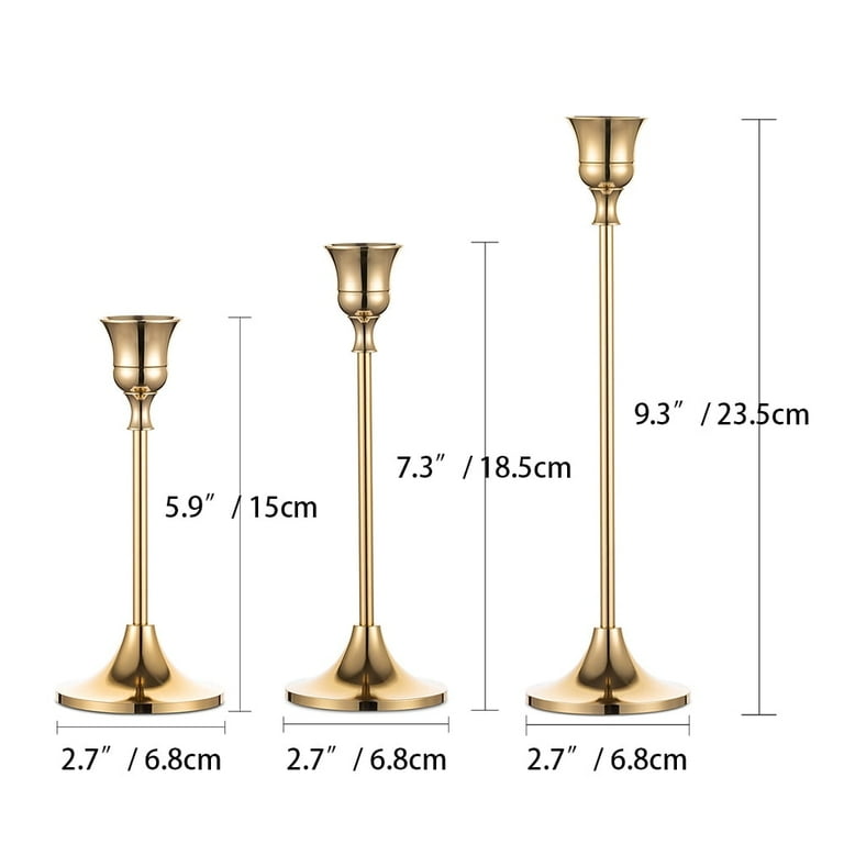 Nuptio Brass Gold Candlestick Holders, Set of 30 photo 7