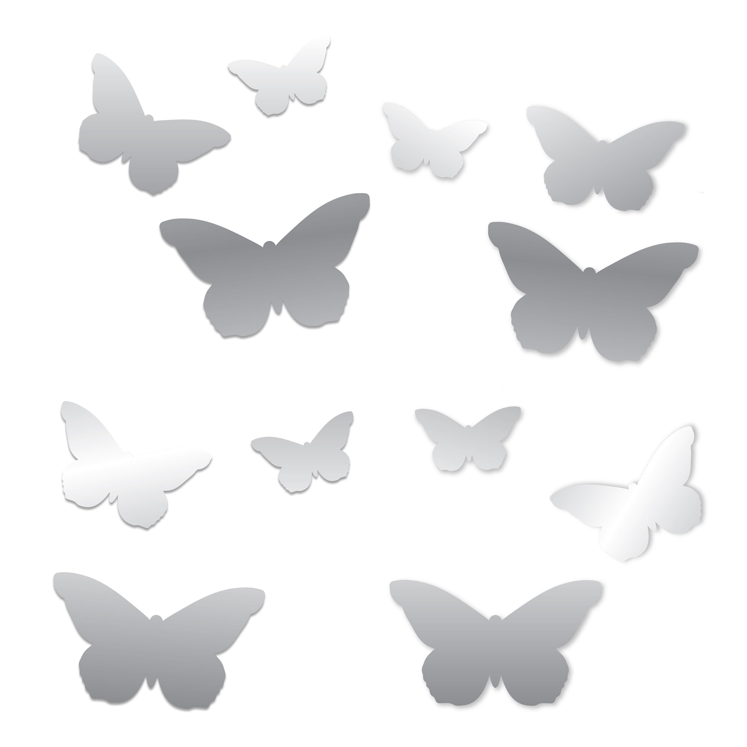 Silver Mirror Wall Art Wall Stickers Decal  Butterflies  Home Decors Pretty*~* 