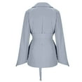 thumbnail image 5 of TKLPEHG Women's Blazers Business Work Office Wrap Front Belted Slim Fit Suit Jacket Comfortable Fall Fashion Tunic Jackets (Gray,S), 5 of 6