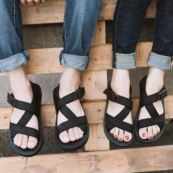 Kmdttou Shoes for Women Sandals Flat Sole Trend Student Beach Sandals Slippers Non Slip Outdoor Men With Comfortable Plantar Fasciitis Arch Support(Size:35-45)