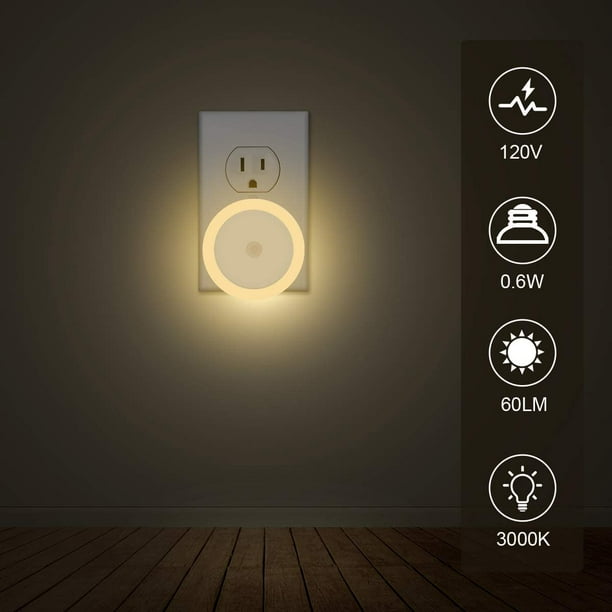 Veilleuse LED - Capteur de luminosité - 5 lumens