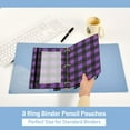 thumbnail image 5 of ALAZA 2 Pack Pencil Pouch Purple Checkered Grid Pattern Pencil Case for 3 Ring Binder Clear Window Pencil Bag Organizers, 5 of 6
