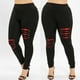 thumbnail image 2 of Pantalones vaqueros Mchoice de cintura alta para mujer, ajustados, rotos y desgastados, con agujeros, largos, elásticos, de tubo, talla grande, con cuentas, rotos, con panel a cuadros, cintura, 2 of 7