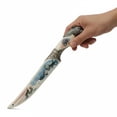 thumbnail image 4 of SZCO 13.5" Wolf Streak Decorative Knife, 8" Stainless Steel Blade with Wolf Head Pommel Handle, Collectible Display Piece with Printed Sheath, 4 of 5