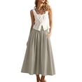thumbnail image 3 of Sentmoon Jupes Maxi pour Femmes Jupe Taille Haute Mode Coupe Régulière Jupes pour Femmes pour l'Été et Temps Chaud P-3TG, 3 of 6