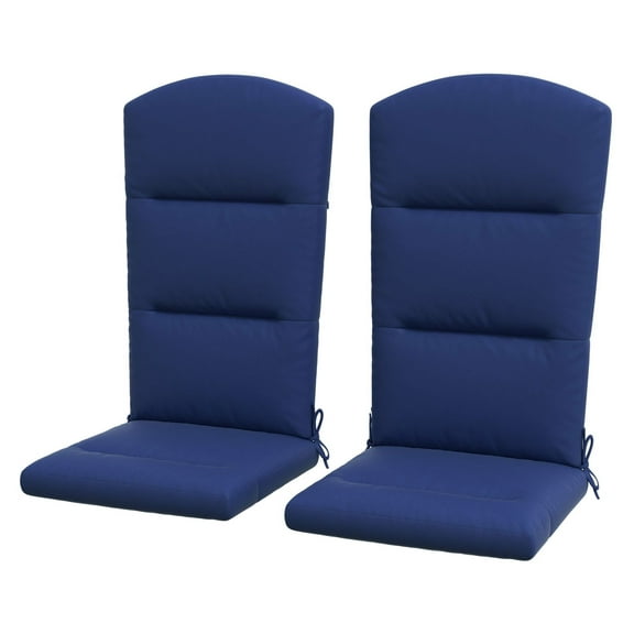 Adirondack Chair Cushions Set of 2, Outdoor Patio Replacement Cushions with Ties, Seat & Back, Blue