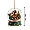 thumbnail image 3 of ZENVIVE Charming Christmas Snow Globe Ornament, 3.5 Inch Resin And Glass Hanging Piece With Gold Cord, Festive Village Scene Display For Tree Home Party, Santa Chair Fireplace Scene, 3 of 8