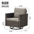 thumbnail image 6 of POCASSY Swivel and Rocking Chair, Brown Wicker Outdoor Lounge Chair, Gray, 6 of 8