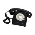 thumbnail image 3 of Teléfono de disco de estilo vintage con timbre mecánico Teléfono fijo de estilo retro Negro, 3 of 9