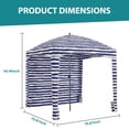 thumbnail image 2 of Gianna 7.1' x 7.1' Beach Canopy Tent with Side Wall, Easy Setup Sun Shade with Sand Pockets, Coral Tropical, Drak Blue, 2 of 5
