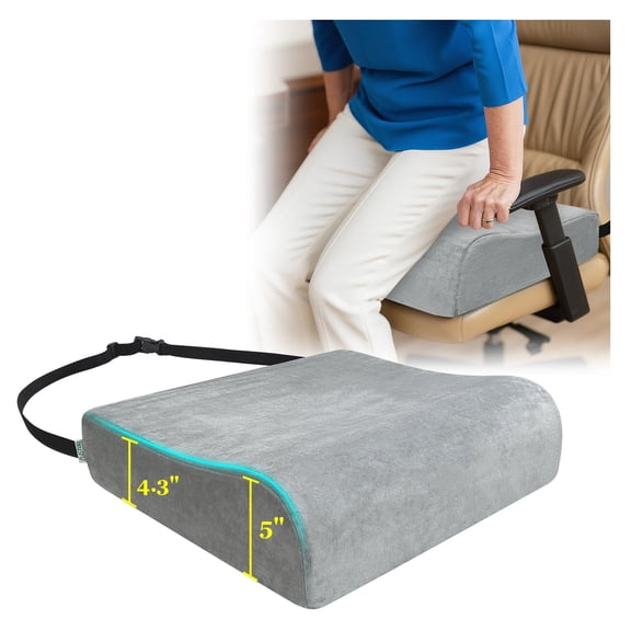 Extra Large Seat Cushion for Adults – Thick Memory Foam Booster Pillow for Height Increase, Pressure Relief & Comfort – Non-Slip Chair Pad for Office, Wheelchair, Sofa & Home Use