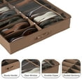 thumbnail image 3 of Everyday Home Under-Bed Plastic-Covered 12-Pair Shoe Organizer (Brown), 3 of 6