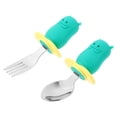 thumbnail image 4 of Shisuyan Feeding Training Spoons Forks Green Stainless Steel 1 Set 4.1x1x0.2in, 4 of 8