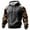 Dark Gray, variant on Men’s Pullover Hoodie with Drawstring Adjustable Hood and Camouflage Print Long Raglan Sleeves Kangaroo Pocket Dark Blue L