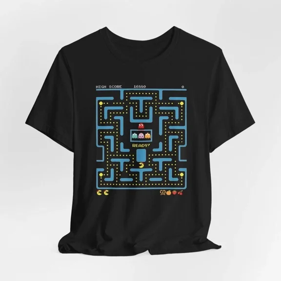 CLASSIC ABC121 - MS. PAC MAN Tshirt T-shirt T shirt Vintage Aesthetic Video Game Screen