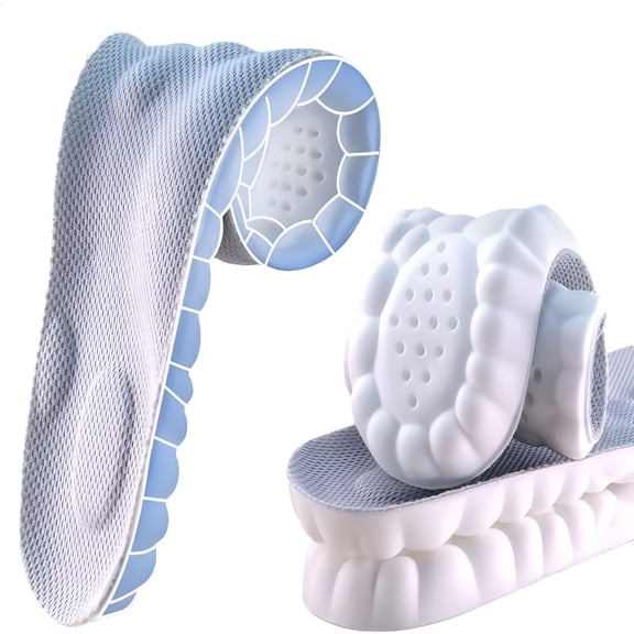 TELOLY Insoles for Women Man, Cloud Soles for Men Women, 4D Cloud Soles for Men, Anti Fatigue, Shock Absorption, Foot Pain Relief (Men 5.5-6.5 / Women 6.5-7.5)