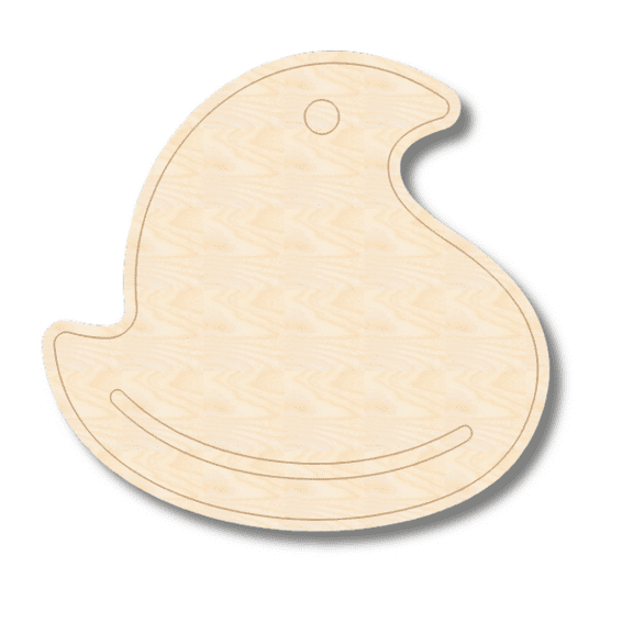 Unfinished Wood Etched Marshmallow Chick Shape 4" / 1/8"