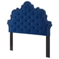 thumbnail image 1 of Tufted Headboard, Nailhead, King California Size, Blue Navy, Velvet, Modern Contemporary, Mid Century Bedroom Master Guest Suite Room, 1 of 9