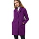 thumbnail image 2 of Abrigos de invierno raglán cruzados con solapa con muesca para mujer Púrpura L, 2 of 6