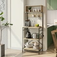 thumbnail image 1 of Bestier 5 Tier Kitchen Baker's Rack, 60.5" Microwave Stand with Hooks, Oak Light, 1 of 6