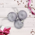 thumbnail image 2 of Northlight 3ct Purple Glass Ball Christmas Ornaments with Snowflakes 3" (80mm), 2 of 6
