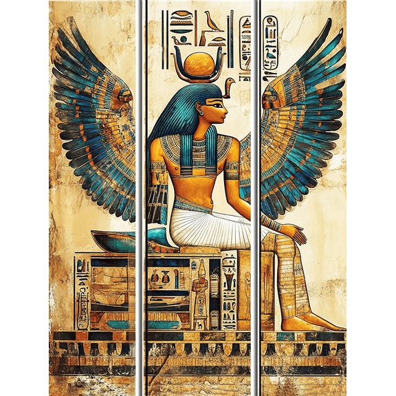 Egyptian Goddess Isis Wall Art Canvas Painting，Suitable for Living Room，Bedroom，Bathroom，Office，and Dining Room Decoration.