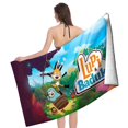 thumbnail image 4 of Lupi y Baduki Toalla de playa de secado rápido con diseño temático, regalo para mujeres y niñas, ideal para cumpleaños, fans, amantes de la música, uso en la playa o al aire libre, 78 × 160 cm, 4 of 6