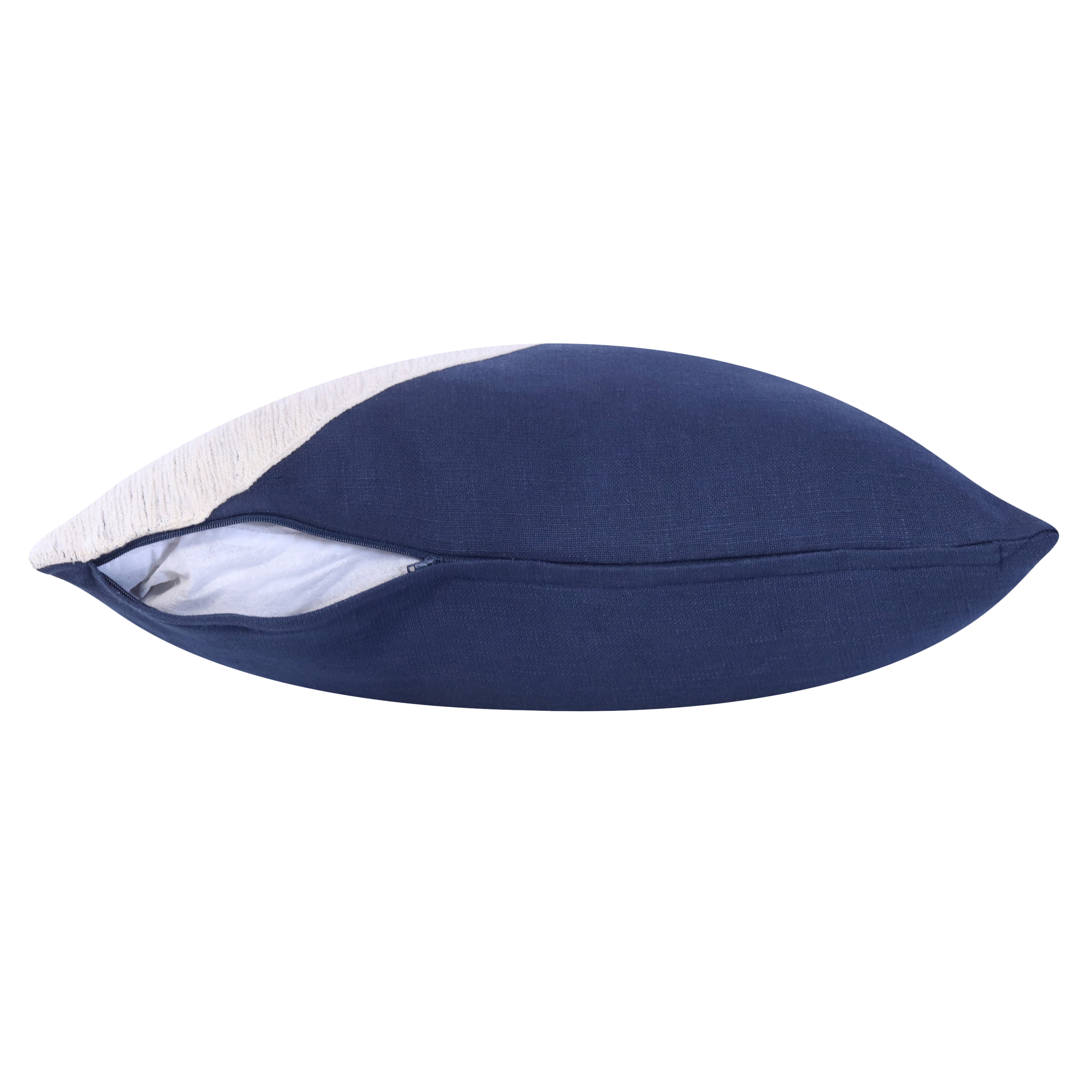 Fame Modern Glam Colorblock Handmade Decorative Throw Pillow, Navy/Ivory, 20" x 20", Count per Pack 1