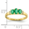 thumbnail image 2 of Primal Gold 10 Karat Yellow Gold Triple Emerald and Diamond 3-stone Ring, 2 of 4