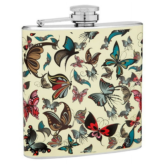 Top Shelf Flasks  6-Ounce Butterfly Hip Flask