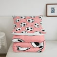 thumbnail image 5 of Erosebridal Football Comforter Set Queen Size Soccer Bedding Set Soccer Ball Game Pink Comforter Sports Theme Quilt Set, 5 of 7
