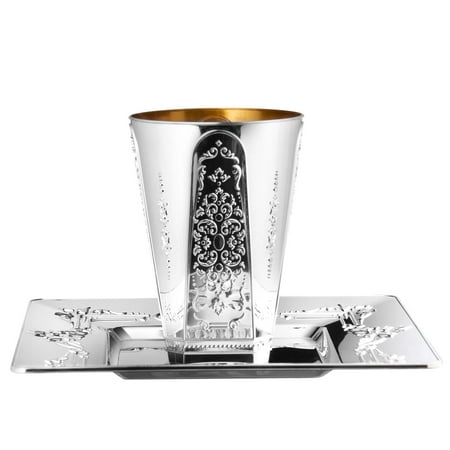 

Regal Square Wine Kiddush Cup with Trays 5 oz: 5 Sets/Pk