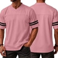 thumbnail image 5 of Domuza Football Jerseys for Men Replica Plain Workout Sport Game Shirts Casual Outwear Pink L, 5 of 5
