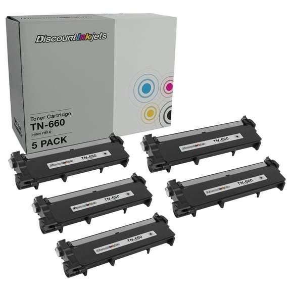 DI Toner Cartridge Replacement for Brother TN660 TN-660 (Black, 5-Pack) Compatible with Brother: DCP-L2520DW, DCP-L2540DW, HL-L2300D, HL-L2320D, HL-L2340DW