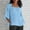 01Light Blue, variant on 3/4 Sleeve Cotton Linen Shirts for Women Casual Solid Color Square Neck Blouses Loose Fit Summer T-Shirts Top
