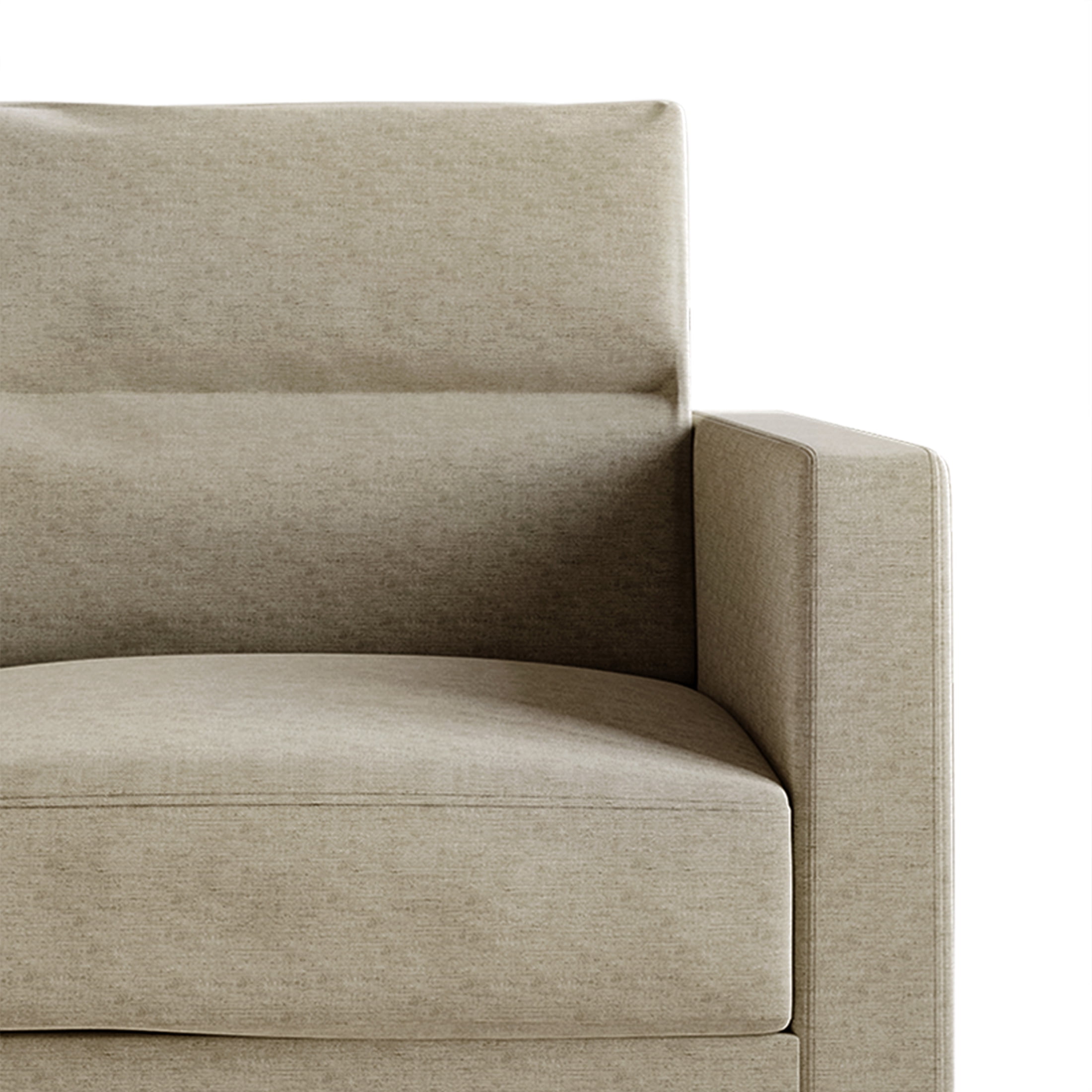 Castle Place Contemporary Linen Upholstered Sofa, Dark Beige