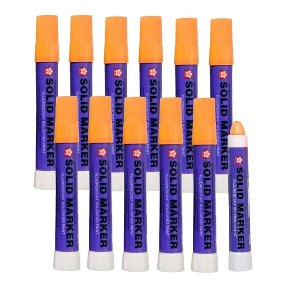 Sakura Solid Paint Markers - Permanent Marker Paint Pens - Window, Wood, & Glass Marker - Fluorescent Orange Paint - 12 Pack