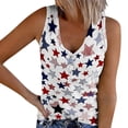 thumbnail image 1 of WZXFASHION American Flag Tank Top Women 4th Of July Shirts Button V Neck Knit Ribbed Tops Casual Coloful Printed Patriotic Tees Spring Savings Clearance Women's Short sleeve T-shirt, 1 of 5