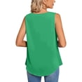 thumbnail image 4 of EQWLJWE Summer Tops For Women Femmes Tops Dégagement Mode Women Causal Col Rond Couleur Unie Chemisier Sans Manches Élégant T-Shirt Summer Réservoir Tops, 4 of 6