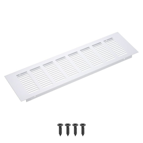 Uxcell 14 x 4 Inch Rectangle Ventilation Grille, Aluminum Air Vent Cover, Silver