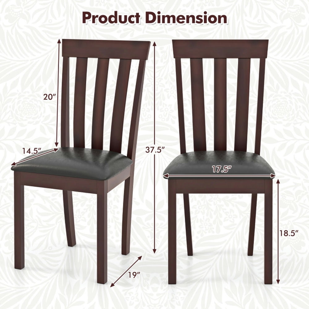 Demi Bonn Set of 2 Dining Chair Upholstered Kitchen Chairs with Padded Seat and Rubber Wood Frame for Dining Room Living Room, Brown