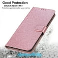 thumbnail image 3 of For Samsung Galaxy S23 Ultra Wallet Case Bling Shiny with RFID Blocking Card Slots Holder Premium PU Leather Magnetic Kickstand Shockproof Wrist Strap Removable Flip Protective Cover, Rosegold, 3 of 7
