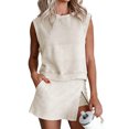 thumbnail image 7 of adaychics Skorts Sets Women 2 Piece Outfits Crewneck Split Sleeveless Crop Tee Shirts and Athletic Skorts for Travel, 7 of 7