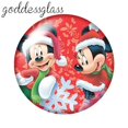 thumbnail image 1 of Princesas de Mickey de Disney, regalo de Navidad, 10 piezas, 12mm/18mm/20mm/25mm, foto redonda, cabujón de cristal, collar de espalda plana, 1 of 4