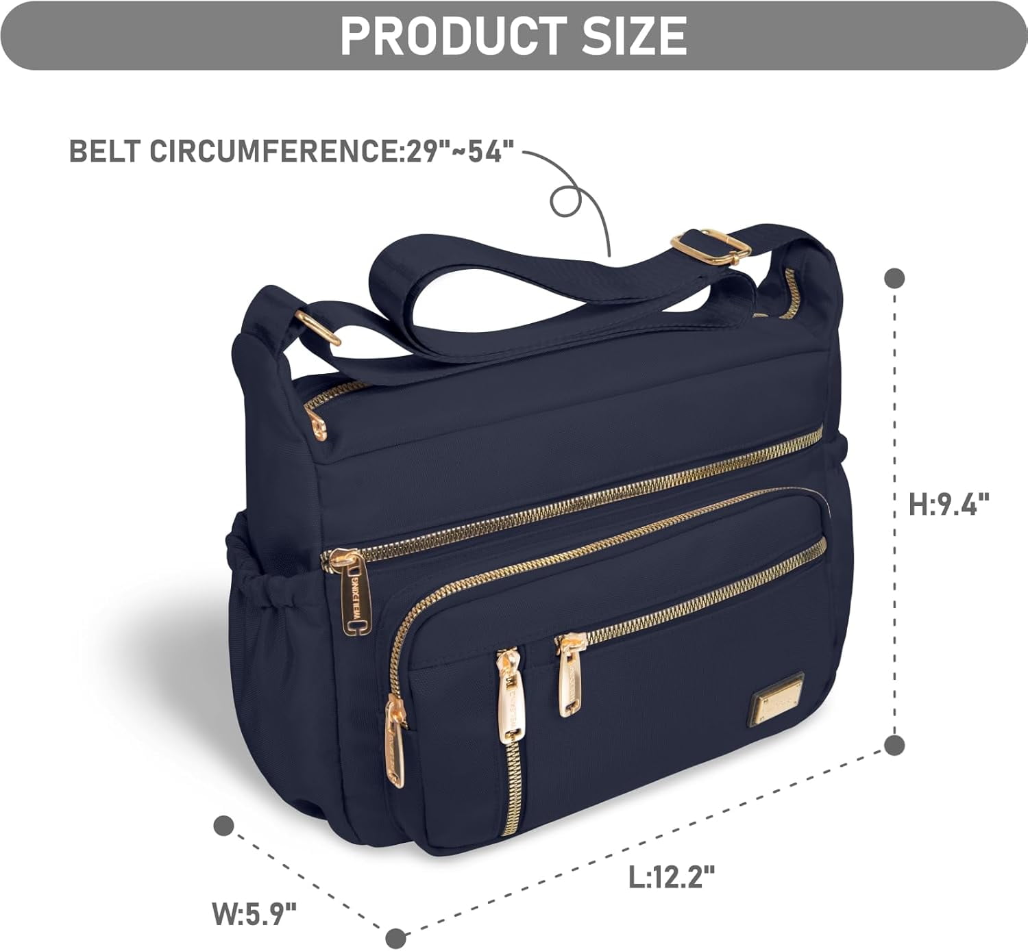 Crossbody Bag for Women, Shoulder Purse Handbag Messenger Bag, Trendy Pocketbooks, Waterproof and Multi-Pockets