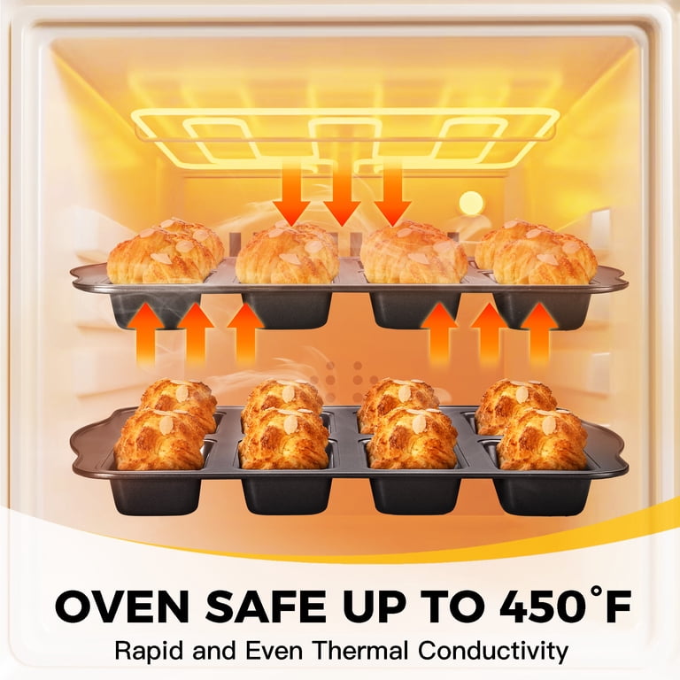 HONGBAKE 8-Cavity Mini Loaf Pans, 2 Pack Nonstick photo 7