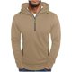 thumbnail image 1 of pstuiky Camisas suaves de manga larga para hombre, Sudadera con capucha de manga larga, color liso, con media cremallera y múltiples bolsillos para hombre top de hombre l, 1 of 5