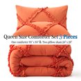 thumbnail image 6 of Comforter Set Queen Size Bedding – 3 Piece Farmhouse Bedding Set Ruffle & Lightweight Comforter and Pillow Case Vintage Bedding for Bedroom as Home Bed set Boho Chic Comforter for Luxury Comfort, 6 of 10